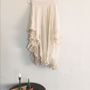Free people ivory lace skirt